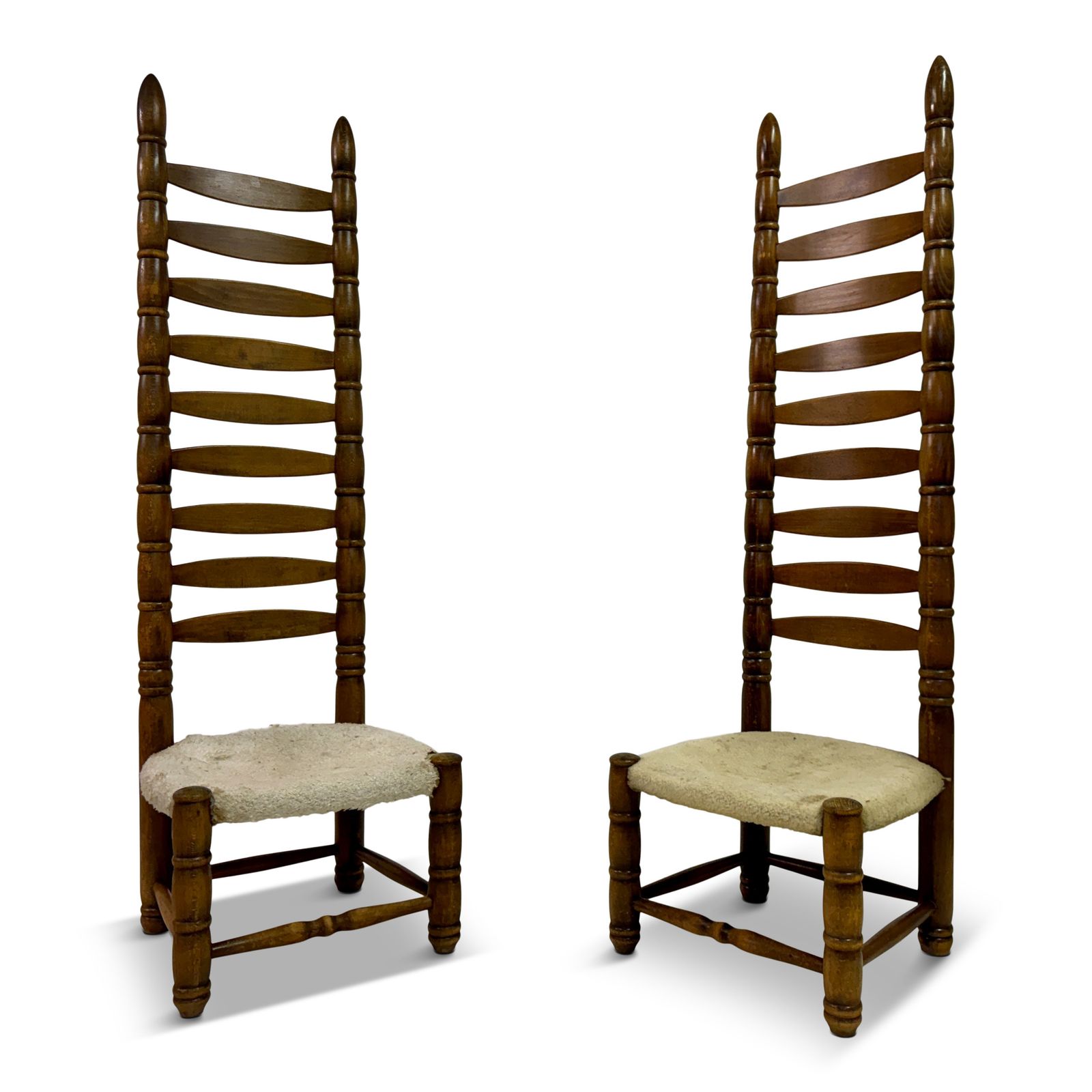 Pair Of 1960s Tall Ladderback Chairs
