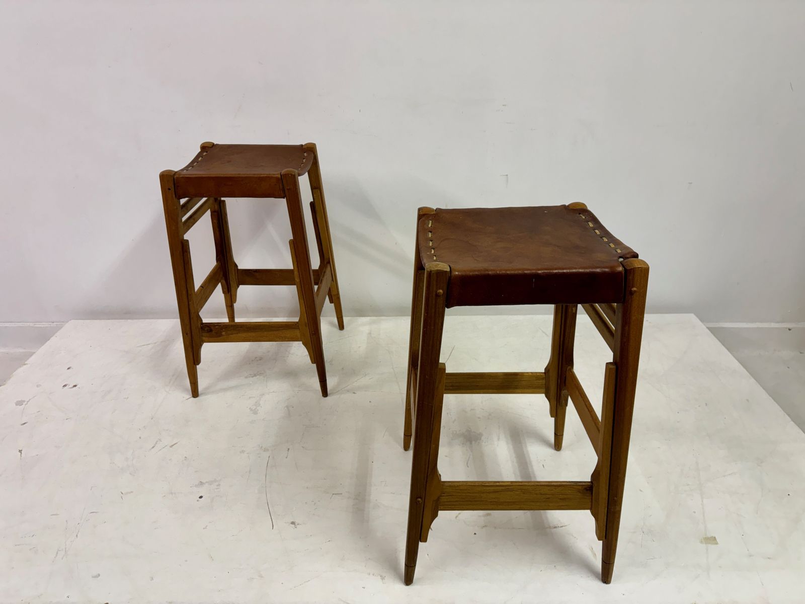 Part Of Mid Century Wood High Stools By Werner Biermann For Arte Sano photo vinterior