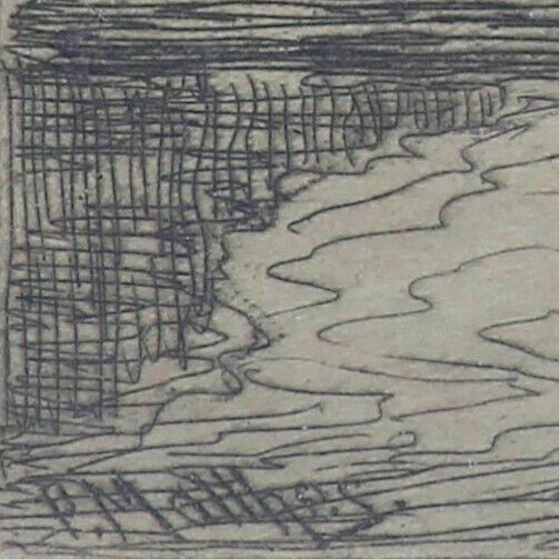 Etching By Oskar Paul Matthes. A Bascule Bridge In The Netherlands. photo for sale