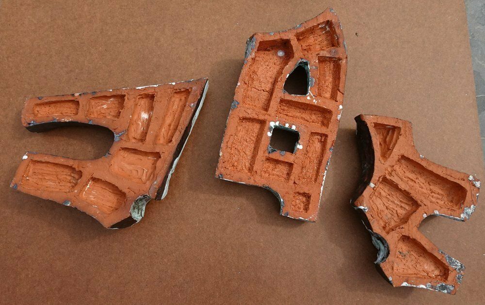 818.0 Large Belgian Brutalist Ceramic Wall Sculptures, 1960s, Set Of 3 photo