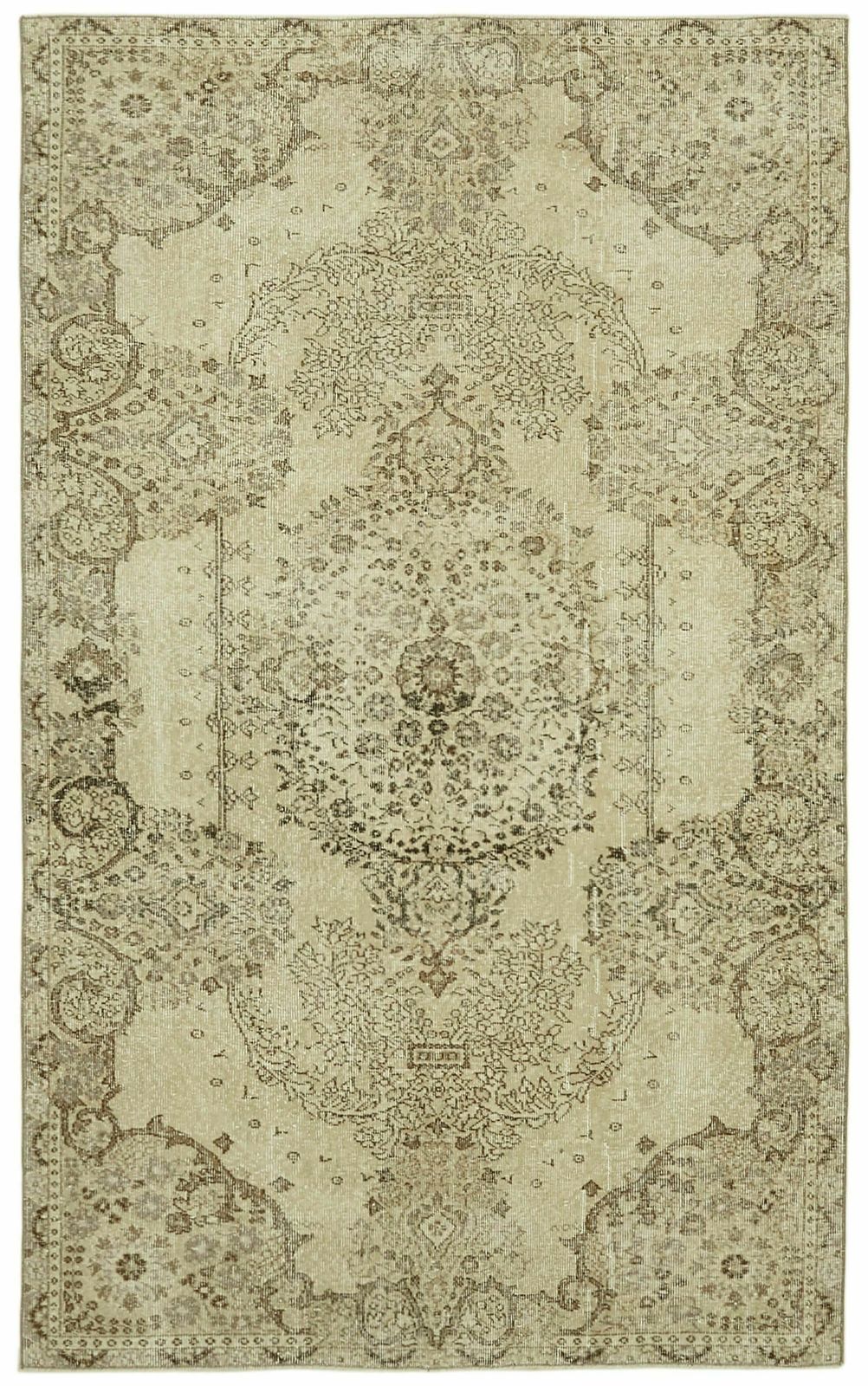 5x8 Beige Turkish Vintage Area Rug   41824