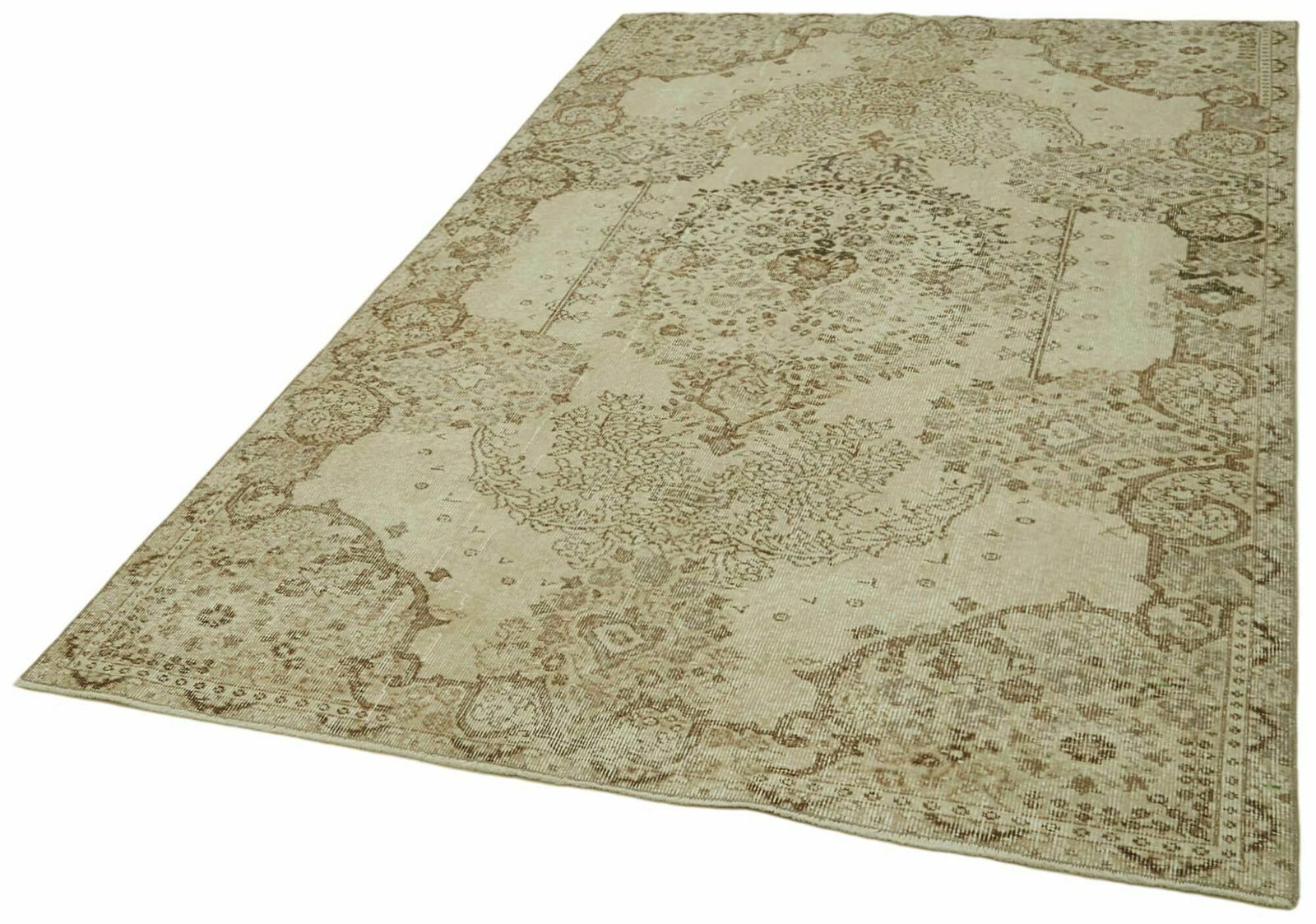 5x8 Beige Turkish Vintage Area Rug   41824 photo for sale