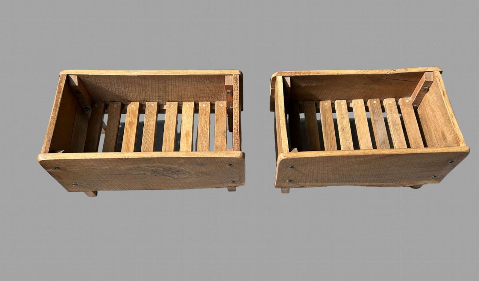 A Pair Of Rustic Elm And Oak Planters photo furniture