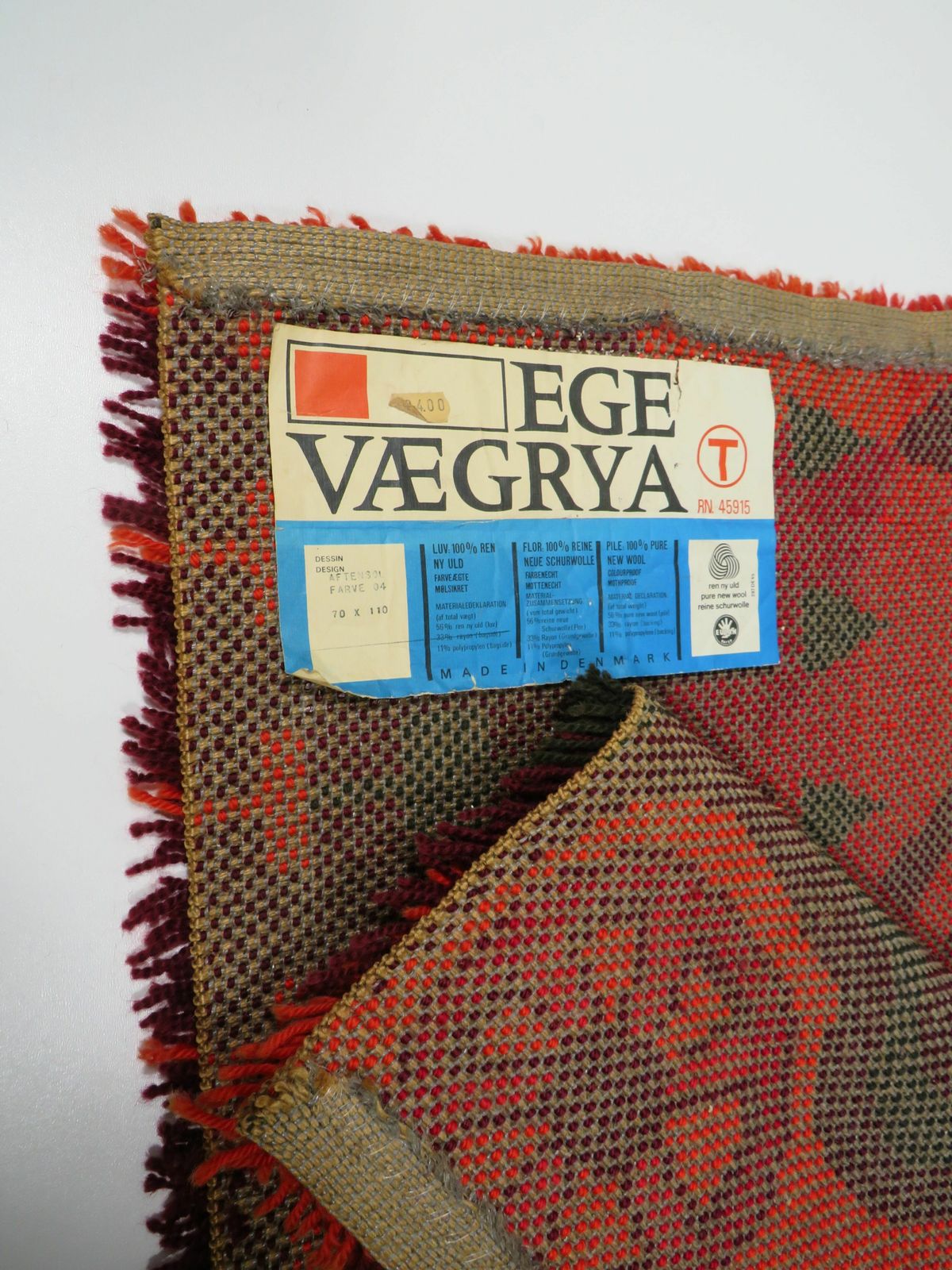 Rug By Ege Rya, Denmark 1965, 1960s photo furniture