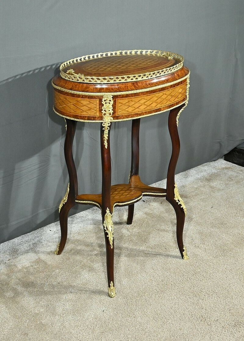 Planter In Precious Wood Marquetry, Napoleon III Period – Mid 19th Century photo Home Decor