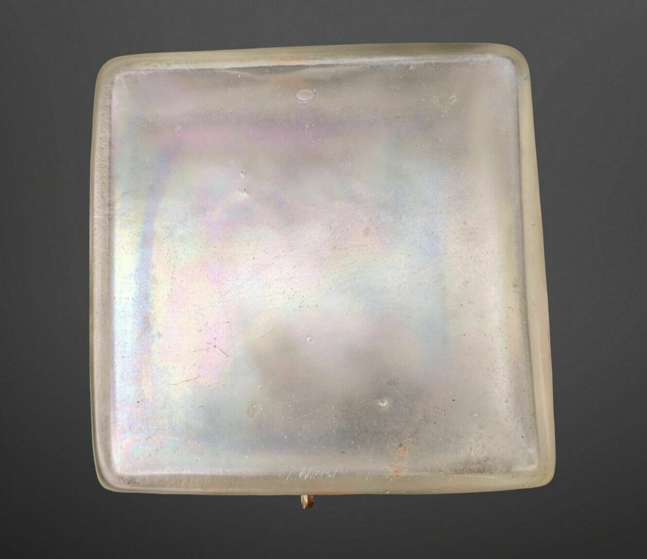 Pretty Victorian Iridescent Glass Jewellery Box Hand Enamelled photo vintage
