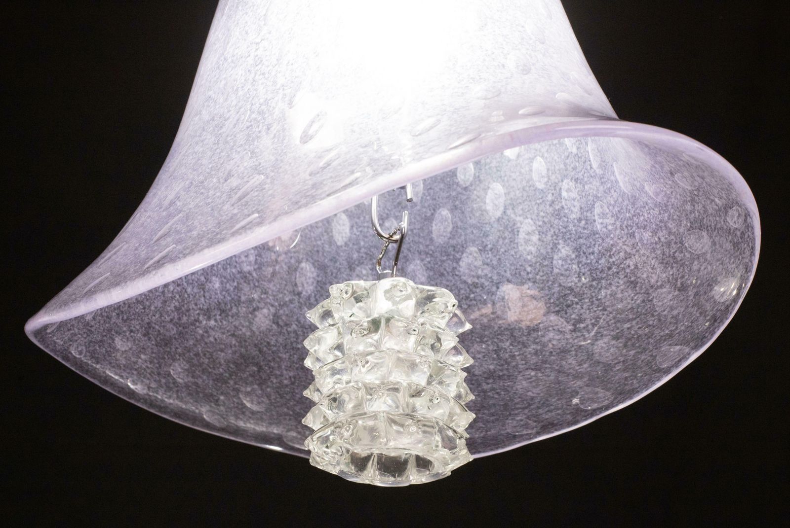 2188.0 Elegant Barovier E Toso Lantern In Bubble Glass With A Rostrato Glass Element photo