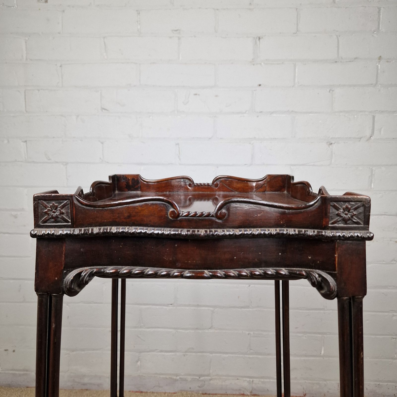 Mahogany Chippendale Lamp Table / Kettle Stand 19th Century photo for sale