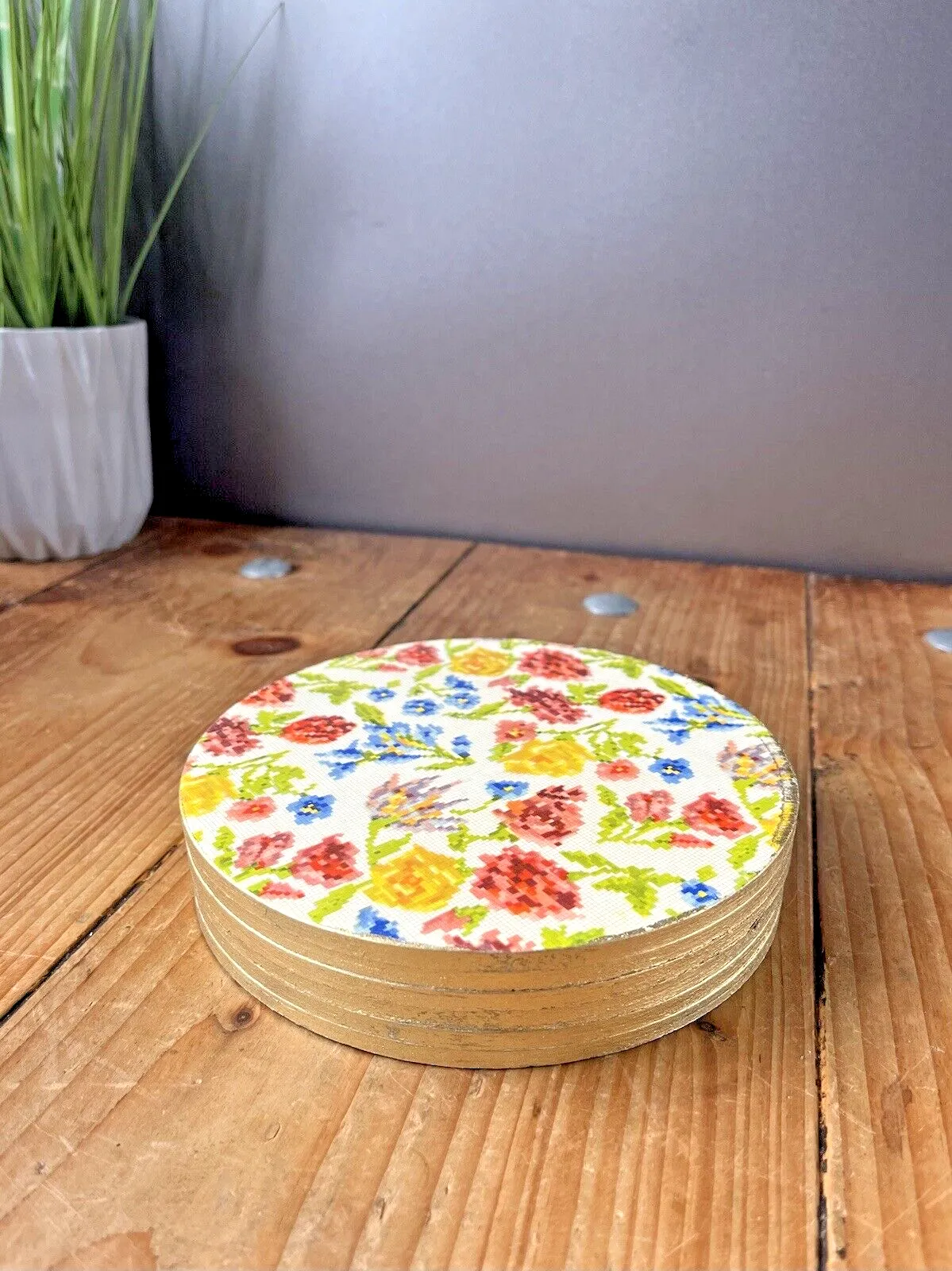 Vintage Set Of 6 Floral Chintz Tapestry Table Placemats Royal Winton Queen Anne photo furniture