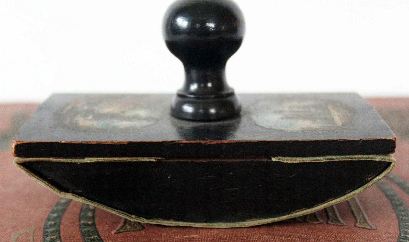 photo furniture Antique 19th Century Hand Painted Wood Ink Blotter, Bois De Spa, Wood From Spa Belgium, Collectable, Miniature Paintings, Desk Accessoryy