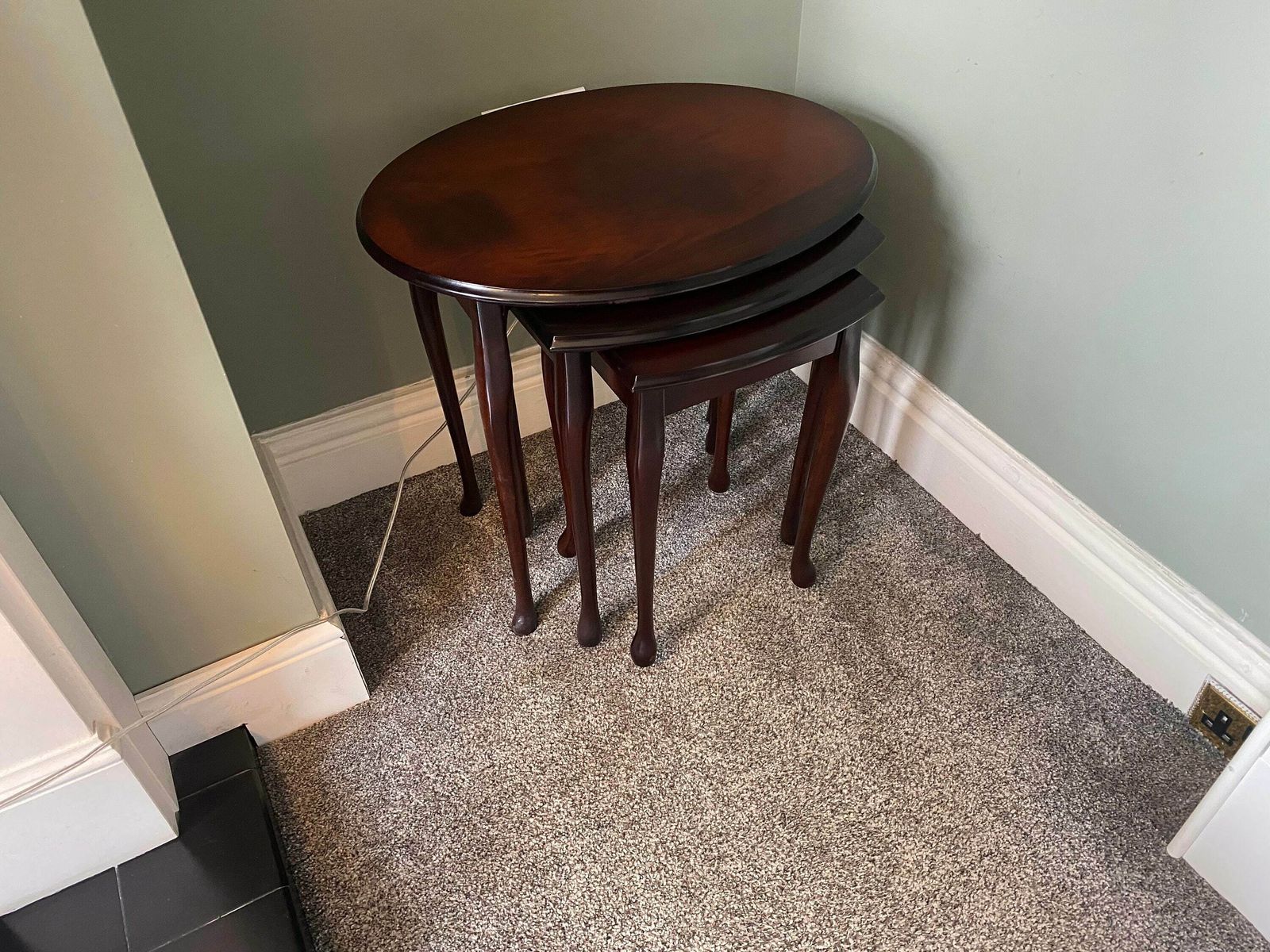 Antique Vintage Nest Of Tables With A Bow Front, Plant Stand, Side Table, Coffee Table, Occasional Table photo furniture