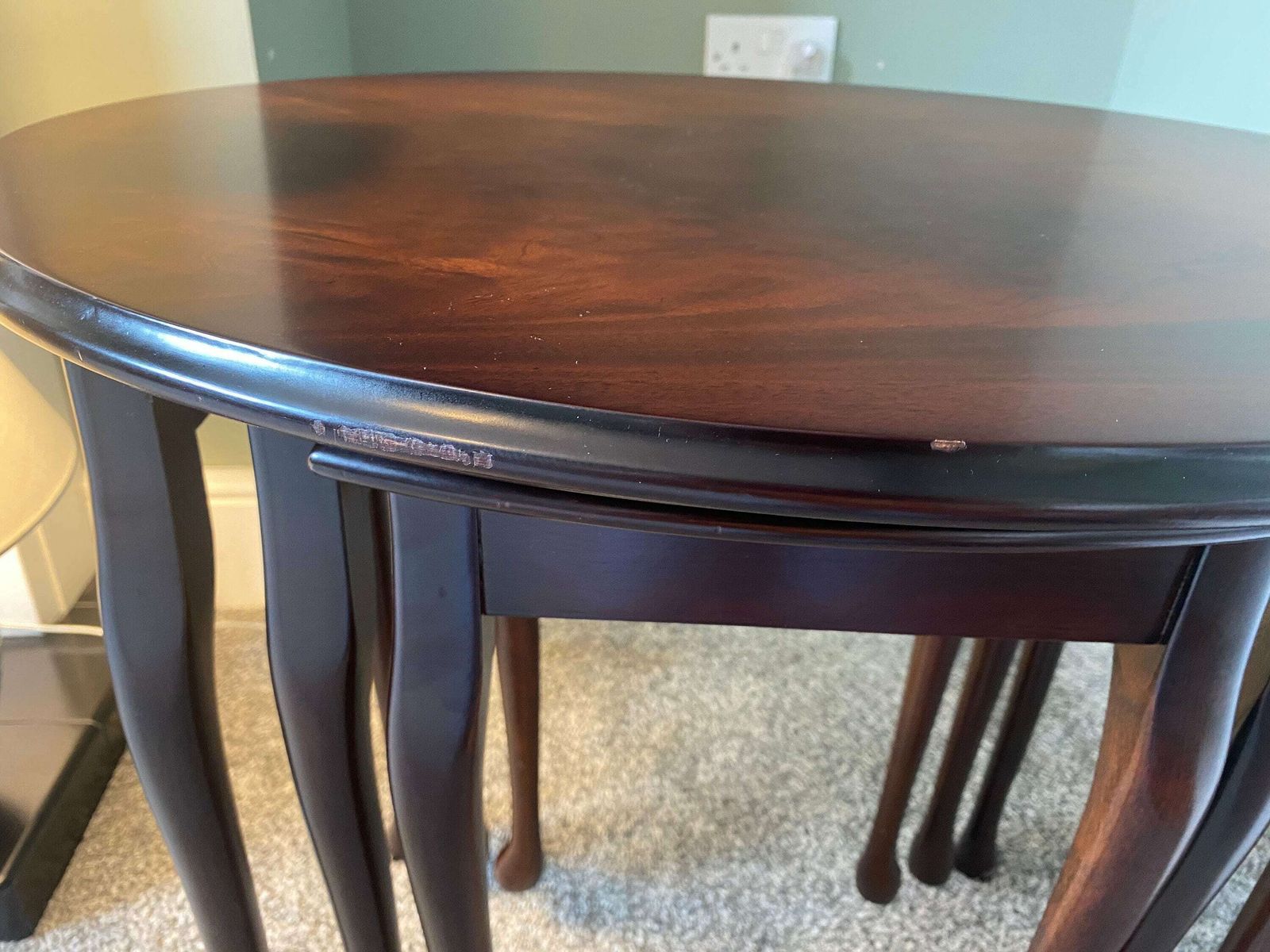 Antique Vintage Nest Of Tables With A Bow Front, Plant Stand, Side Table, Coffee Table, Occasional Table photo 130.0