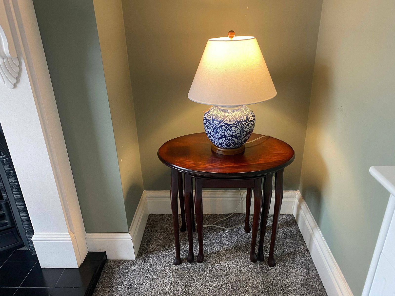 photo for sale Antique Vintage Nest Of Tables With A Bow Front, Plant Stand, Side Table, Coffee Table, Occasional Table