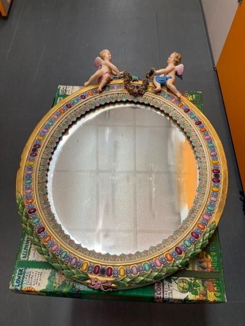 Antique Meissen Circa 1800's Wall Mirror In Original Condition! Very Rare!!