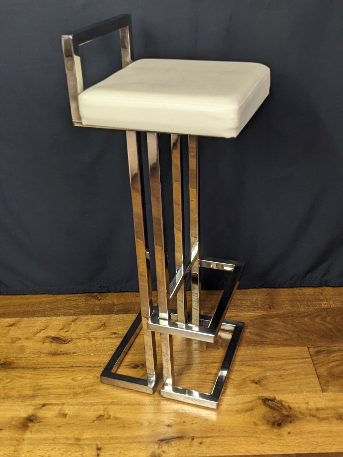 Furniture Pair Of Chrome Bar Stools Attributed To Iconic Italian Designer Romeo Rega photo