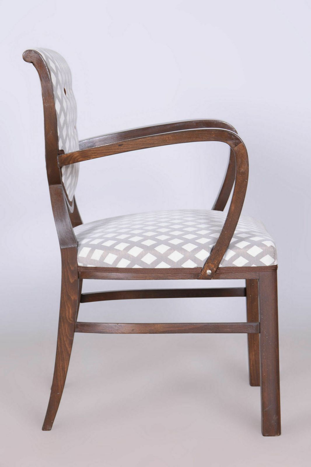 Restored Art Deco Armchair, Beech, New Upholstery, Czech, 1920s photo vintage