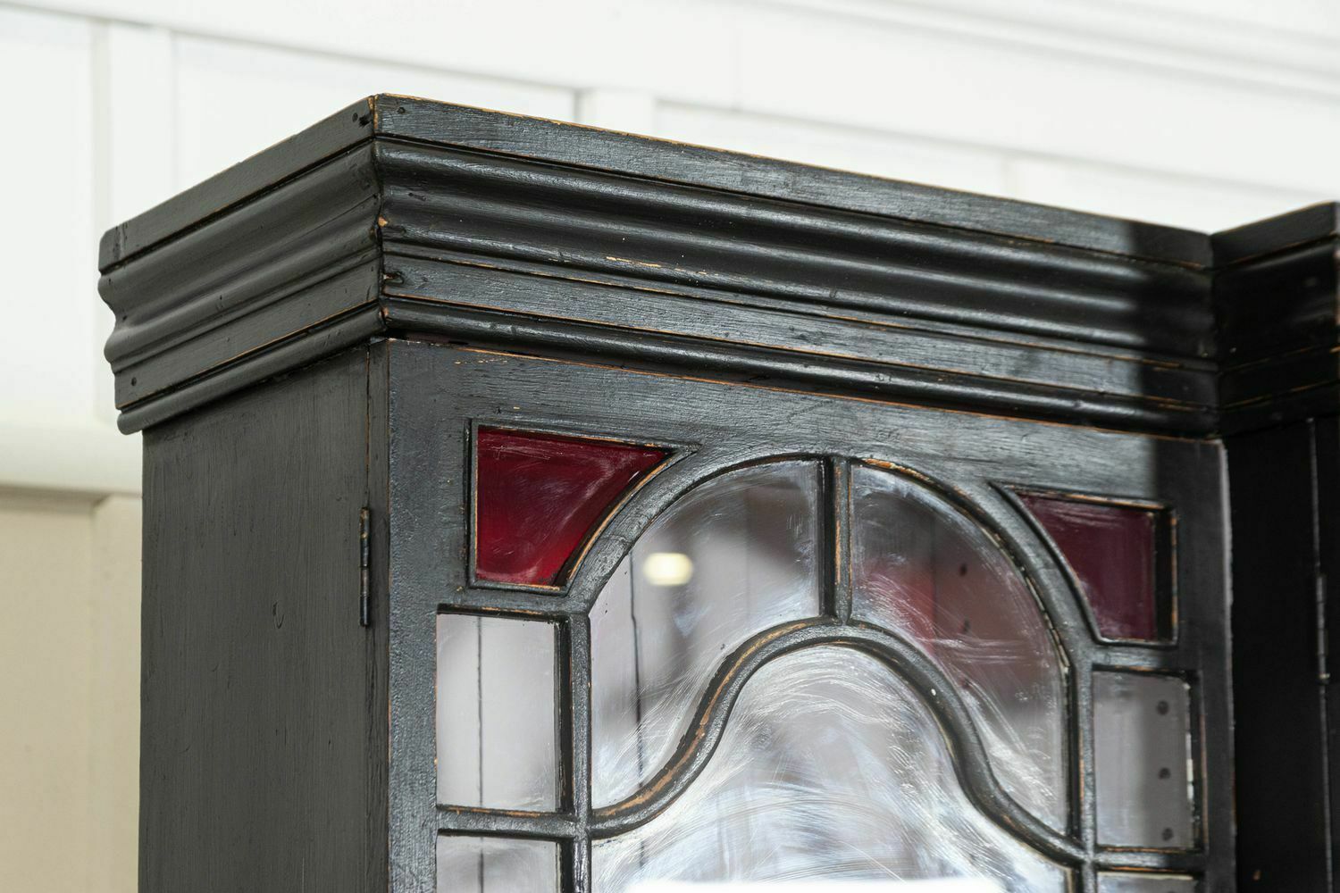 Large 19thc English Ebonised Breakfront Glazed Pine Dresser photo vintage