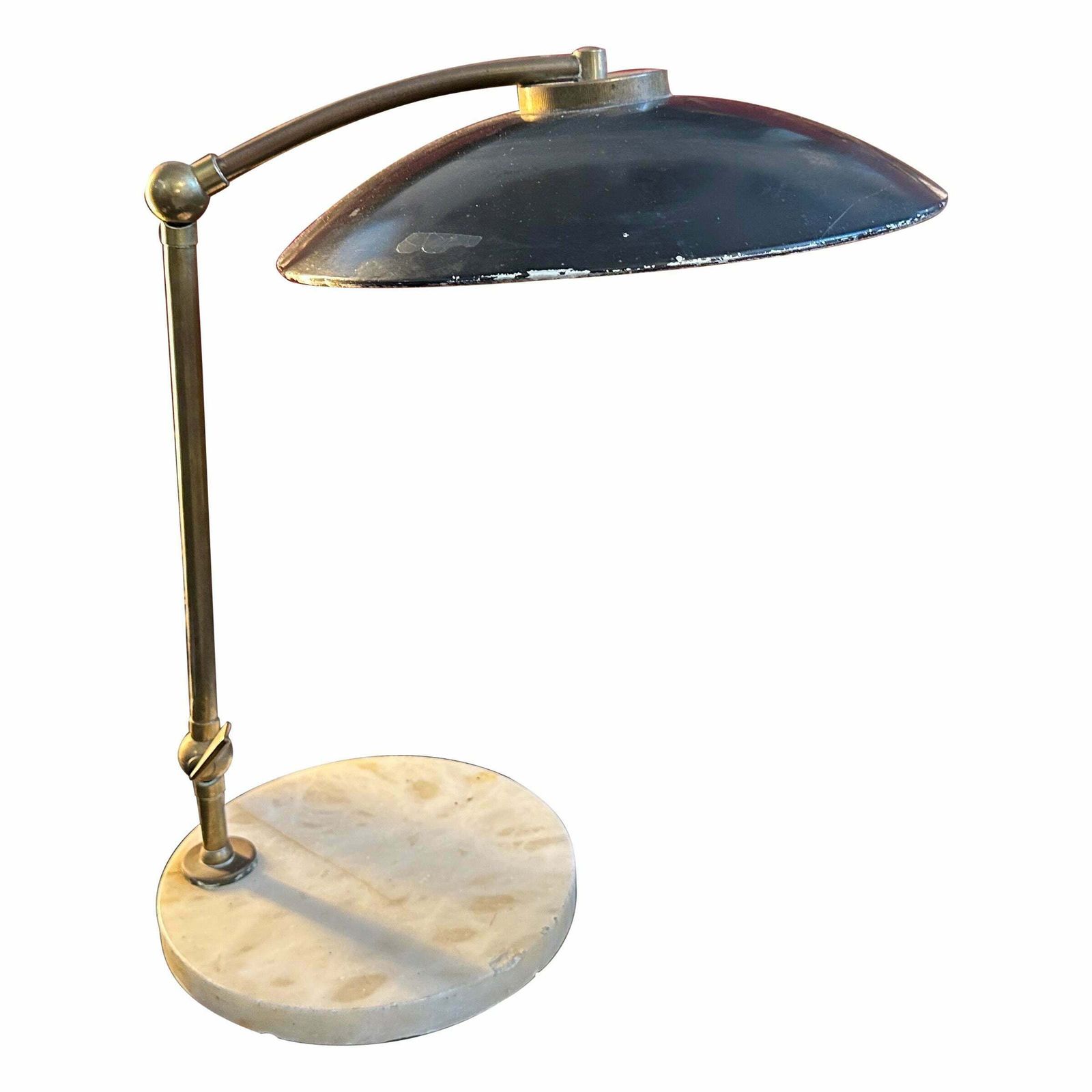 1950 Arredoluce Attributed Mid Century Modern Brass And Marble Italian Desk Lamp