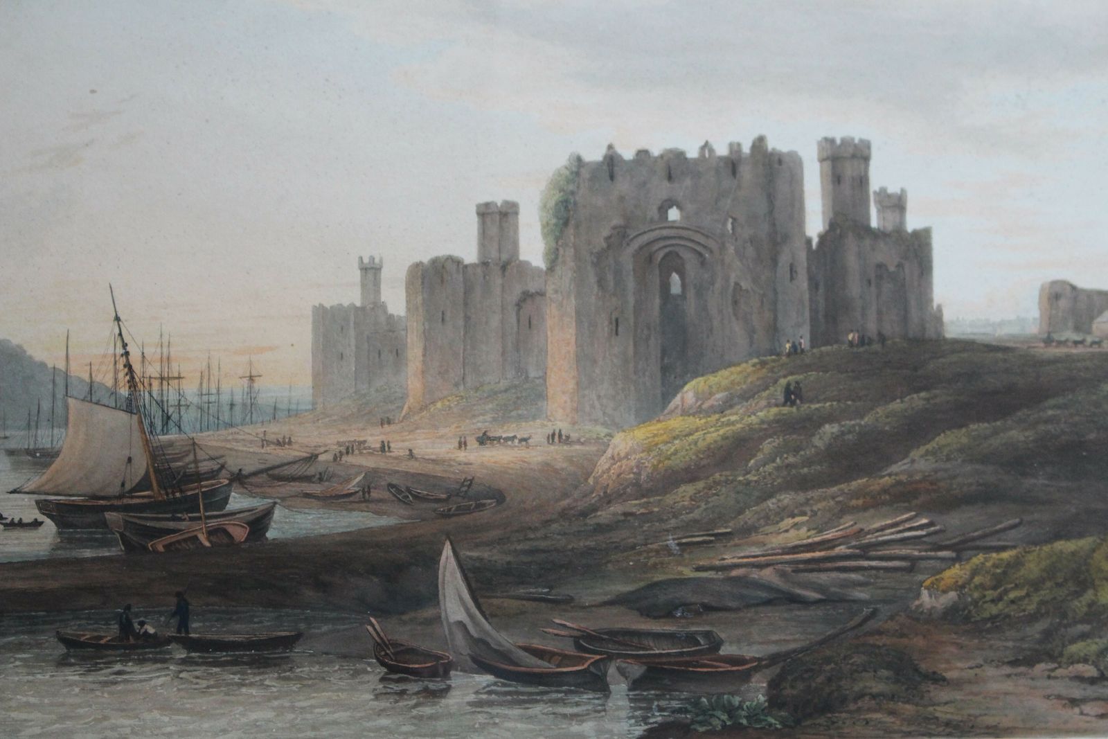 An Early 19th Century Aquatint Caernarvon Castle By John Glover ~ Samuel Middiman. photo furniture