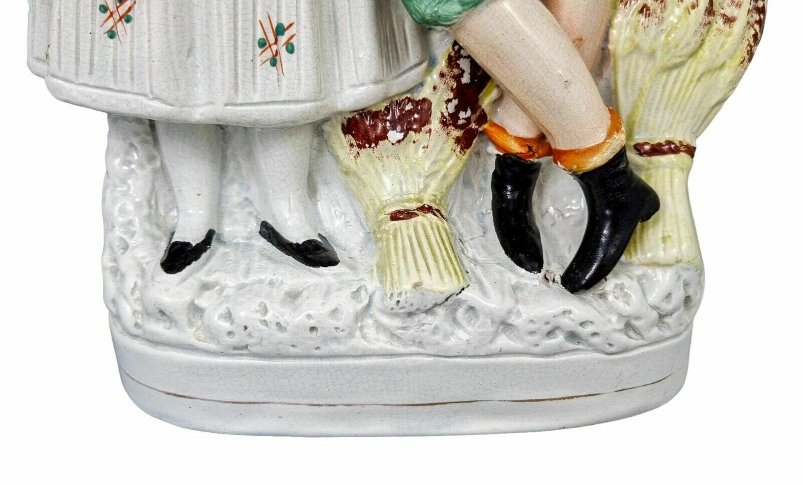 300.0 Large Victorian Staffordshire Pearlware Figure; Albanian Farmer And Wife Harvest photo