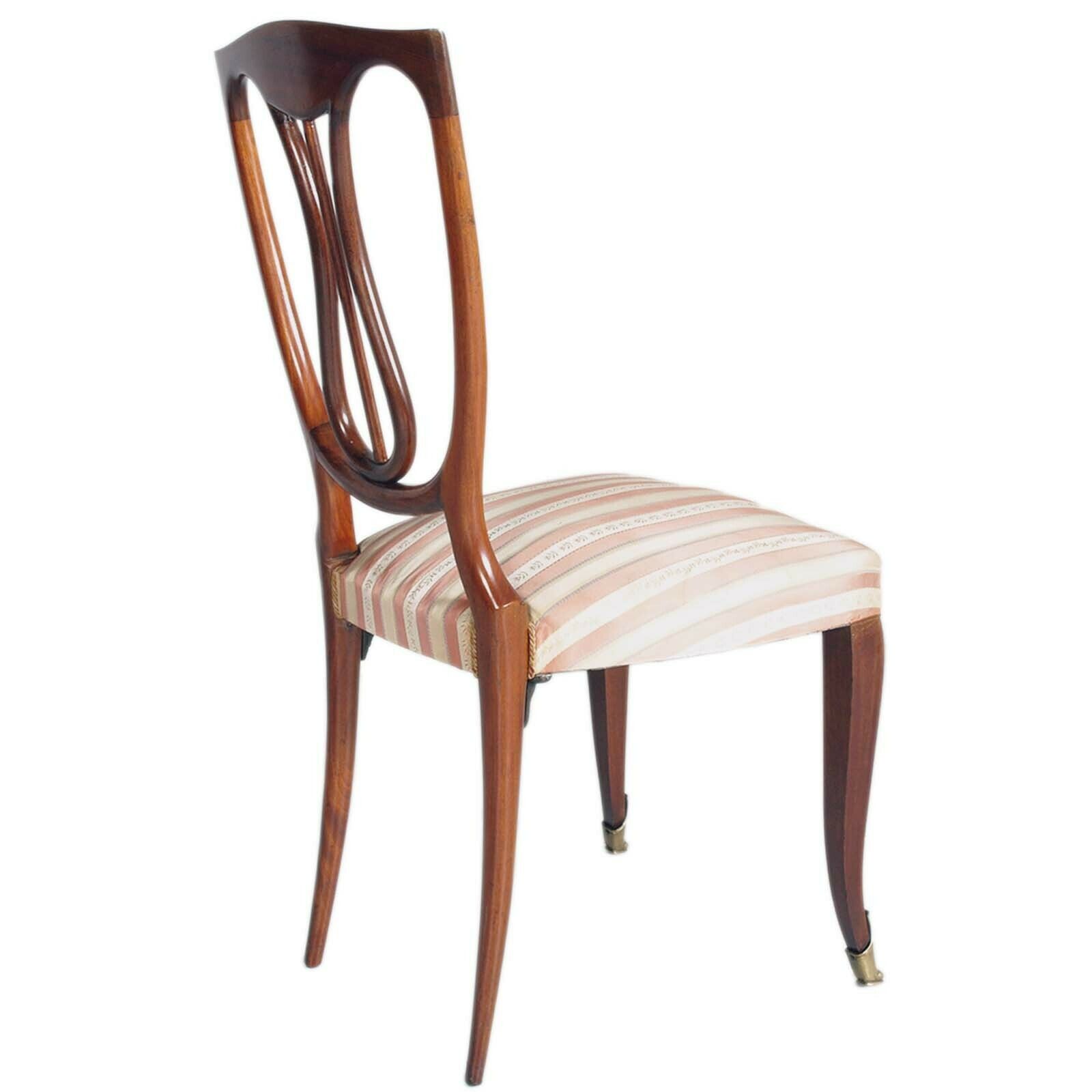 Six 1940s Chairs In Mahogany Melchiorre Bega Attributed, By Galleria Mobili D'arte photo for sale