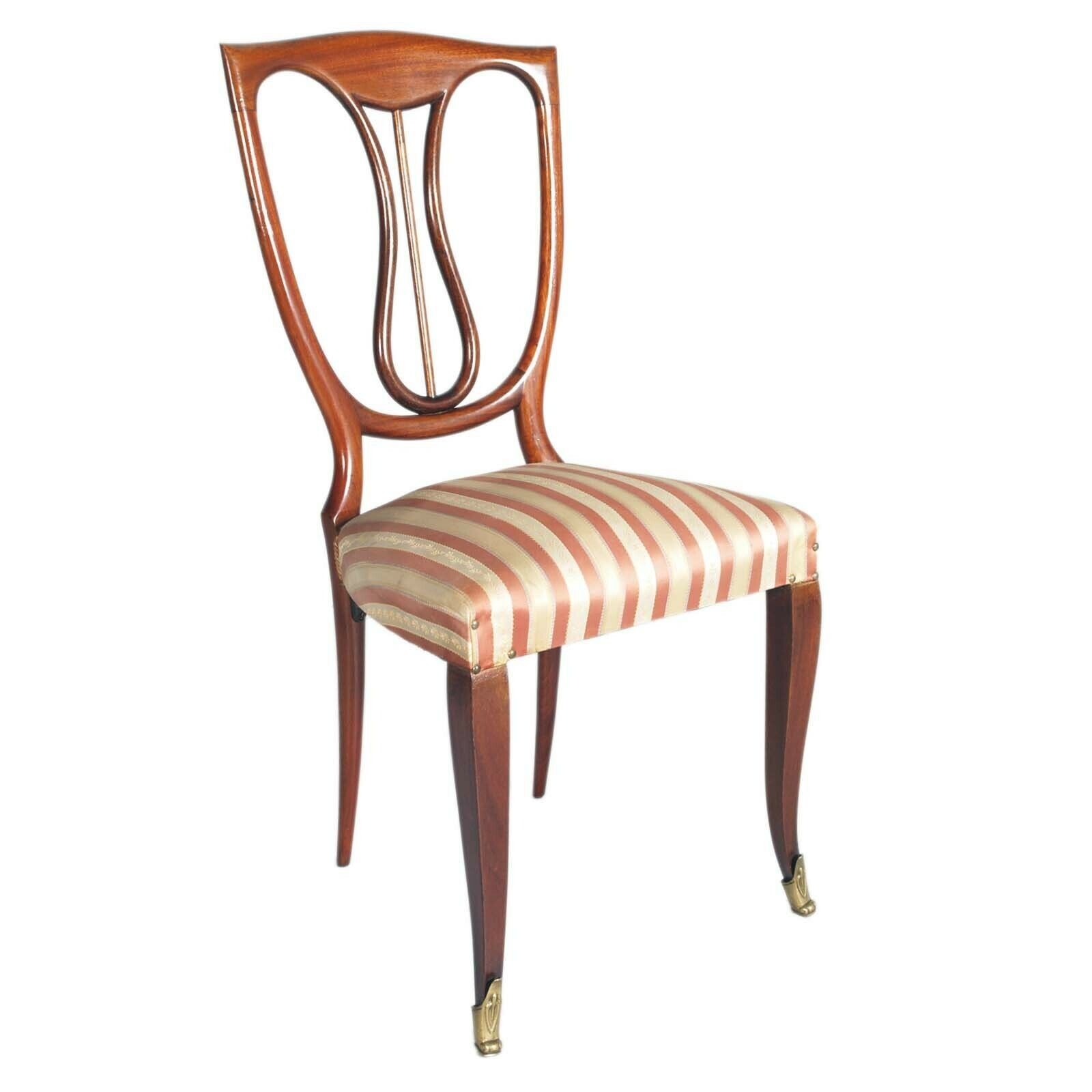 Six 1940s Chairs In Mahogany Melchiorre Bega Attributed, By Galleria Mobili D'arte photo vinterior