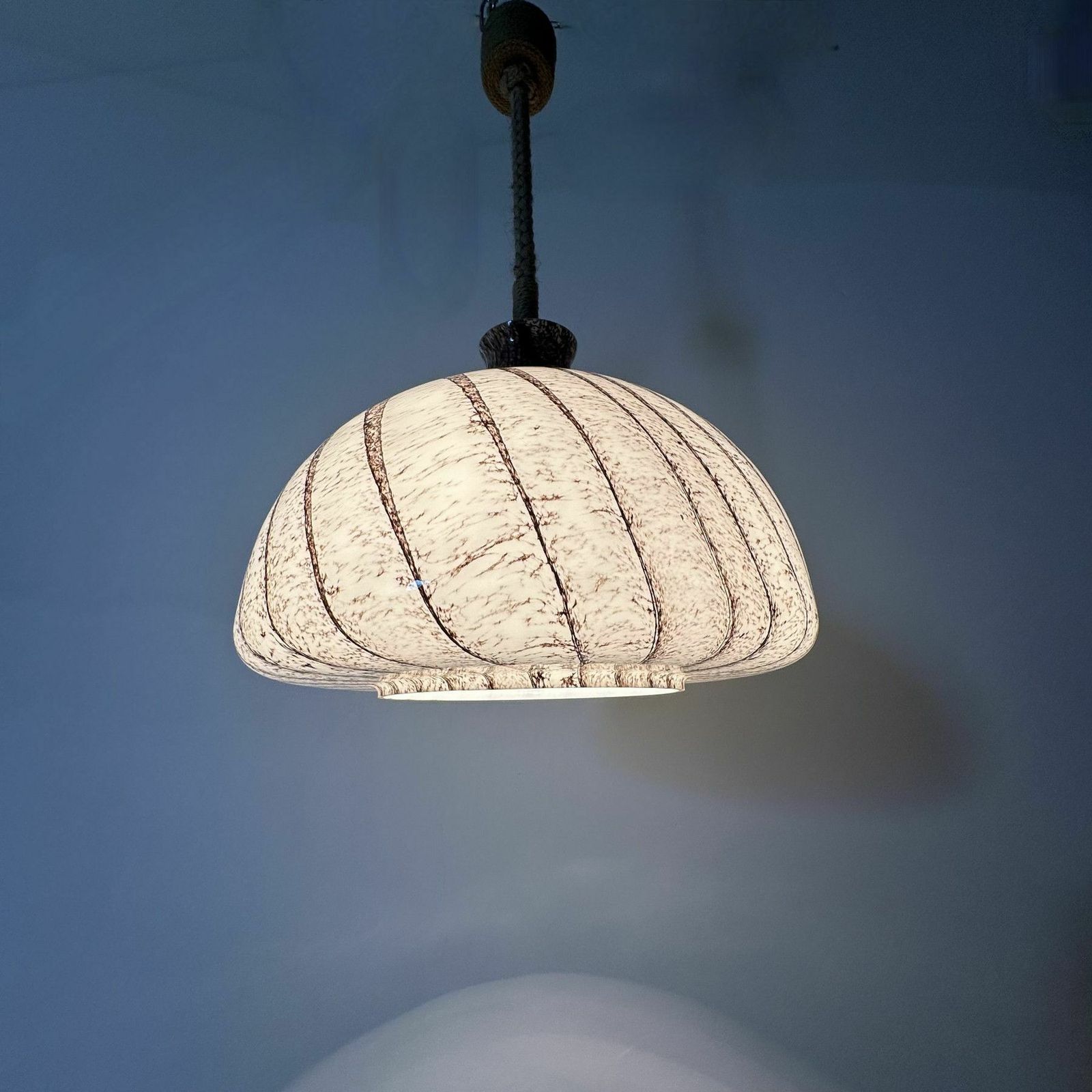 Doria Leuchten Glass Hanging Lamp , 1970s photo Lighting