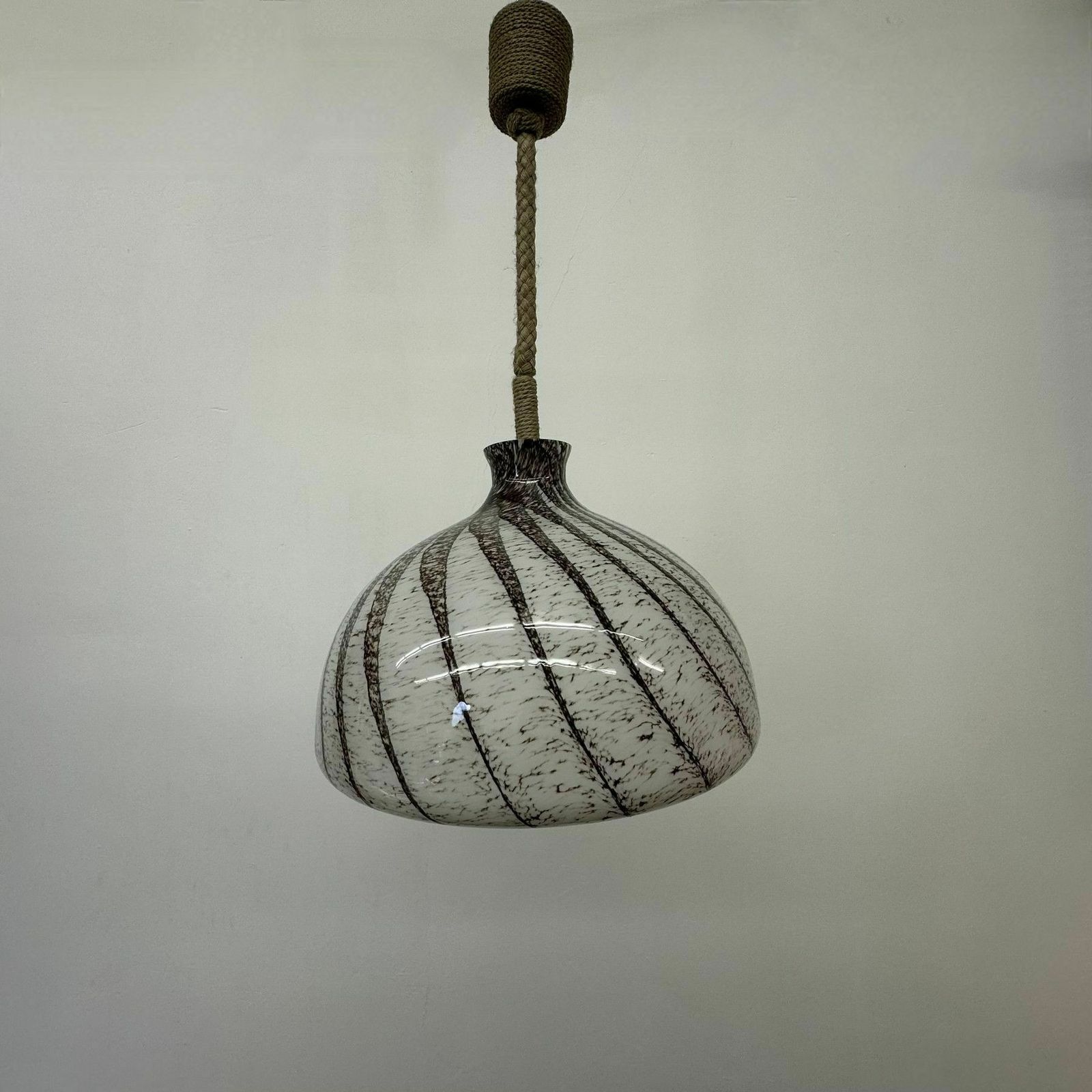 Lighting Doria Leuchten Glass Hanging Lamp , 1970s photo