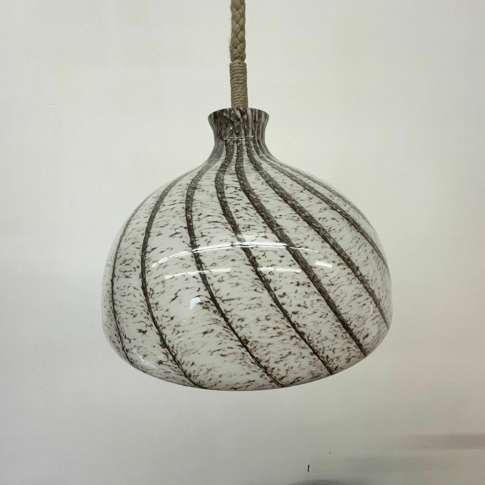 photo vintage Doria Leuchten Glass Hanging Lamp , 1970s