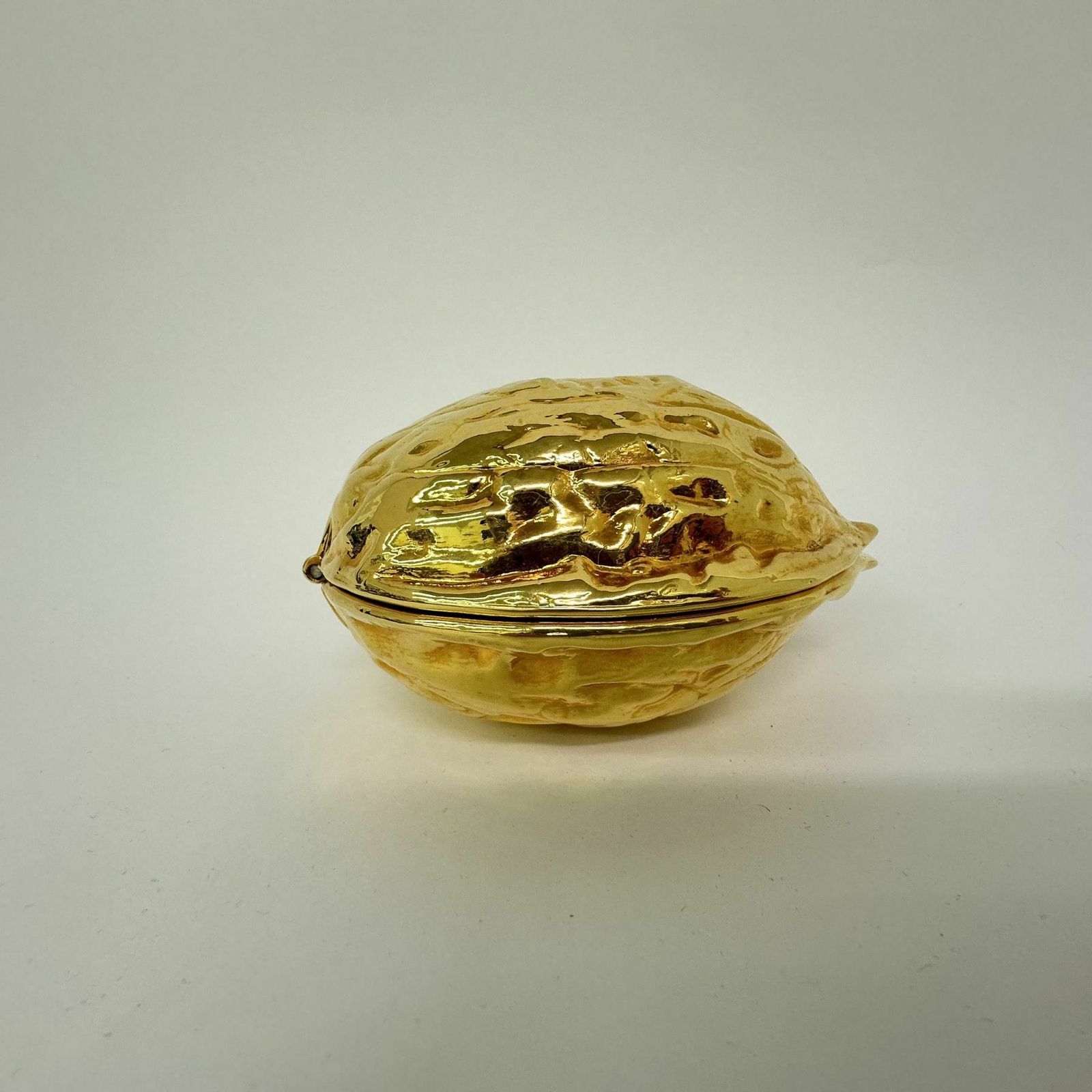 Vintage Gold Walnut Shaped Nut Cracker , 1970’s photo vintage