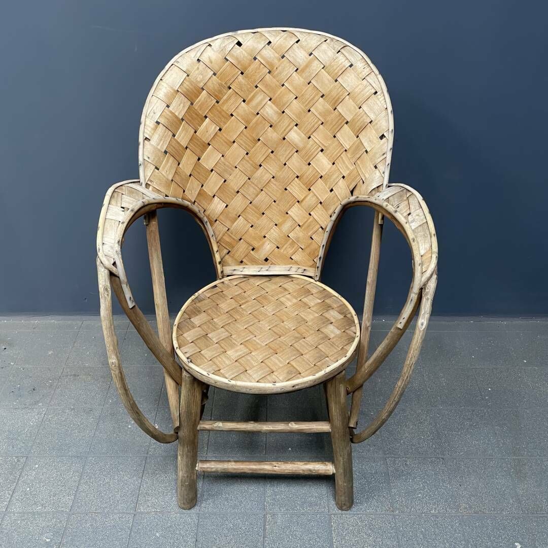 Braided Folk Art Wooden Chair photo Furniture
