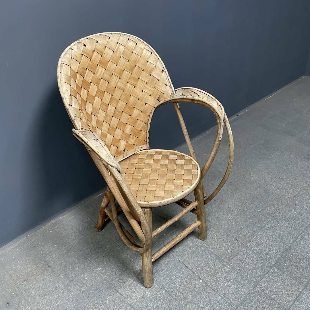Braided Folk Art Wooden Chair photo vinterior