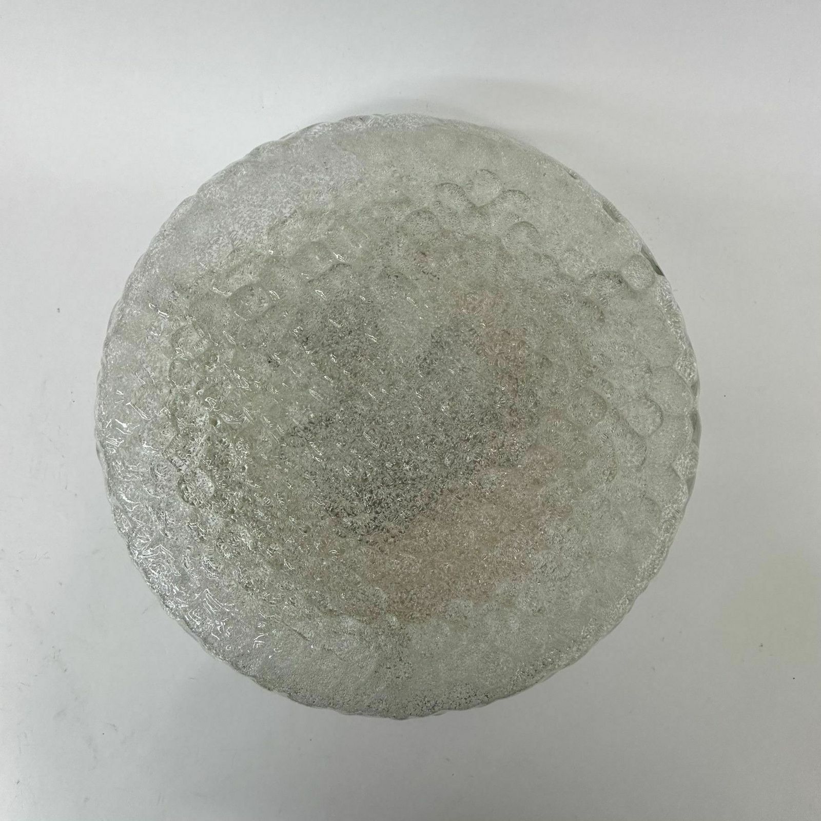 Hillebrand Bubble Iced Glass Plafondlamp, Jaren 1970