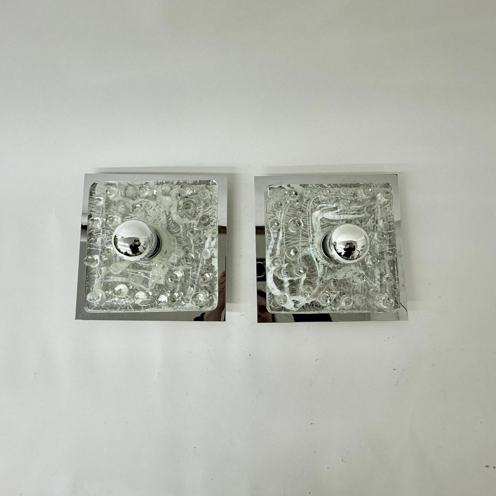 Set Of 2 Murano Glass Mazzega Wall Lamp , 1970’s