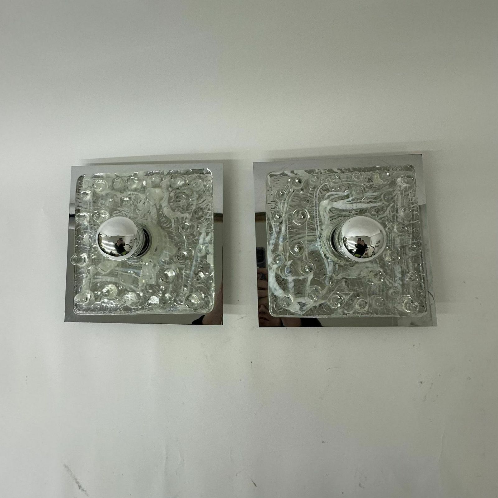 photo vinterior Set Of 2 Murano Glass Mazzega Wall Lamp , 1970’s