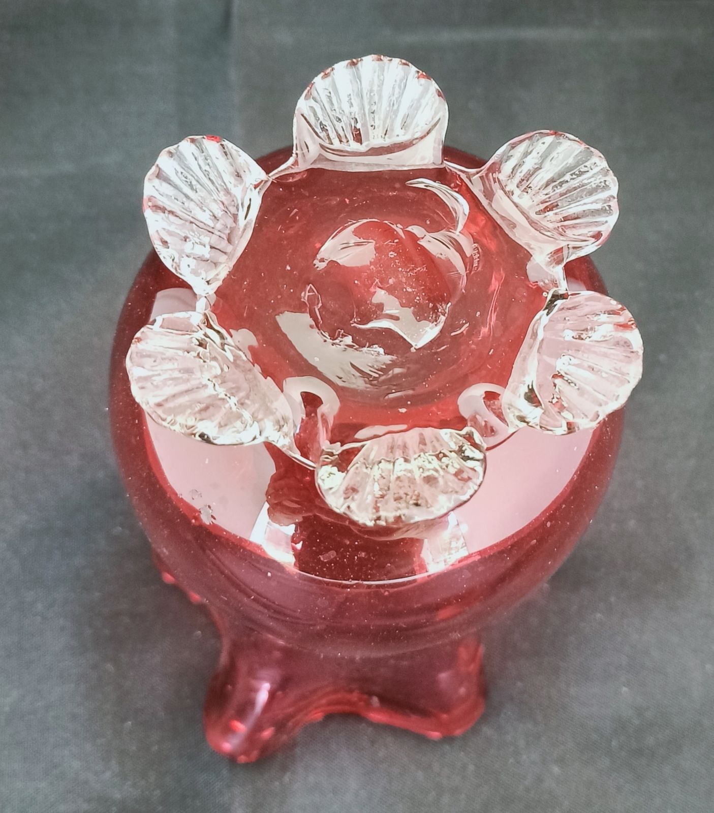 Victorian Cranberry Glass Cream Jug photo for sale