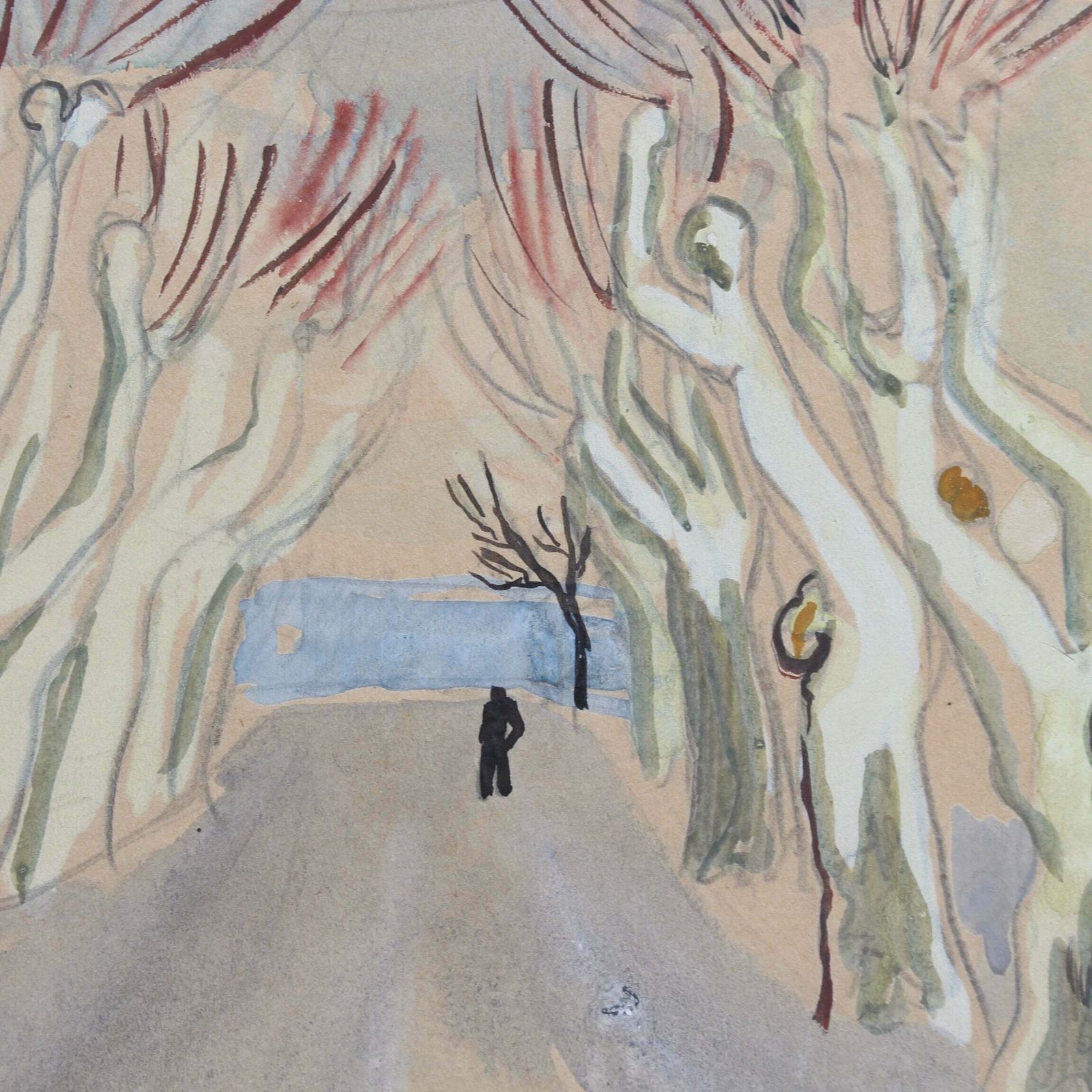 2245.0 'Row Of Plane Trees In Winter   Maussane Les Alpilles' By Yves Brayer (1946) photo