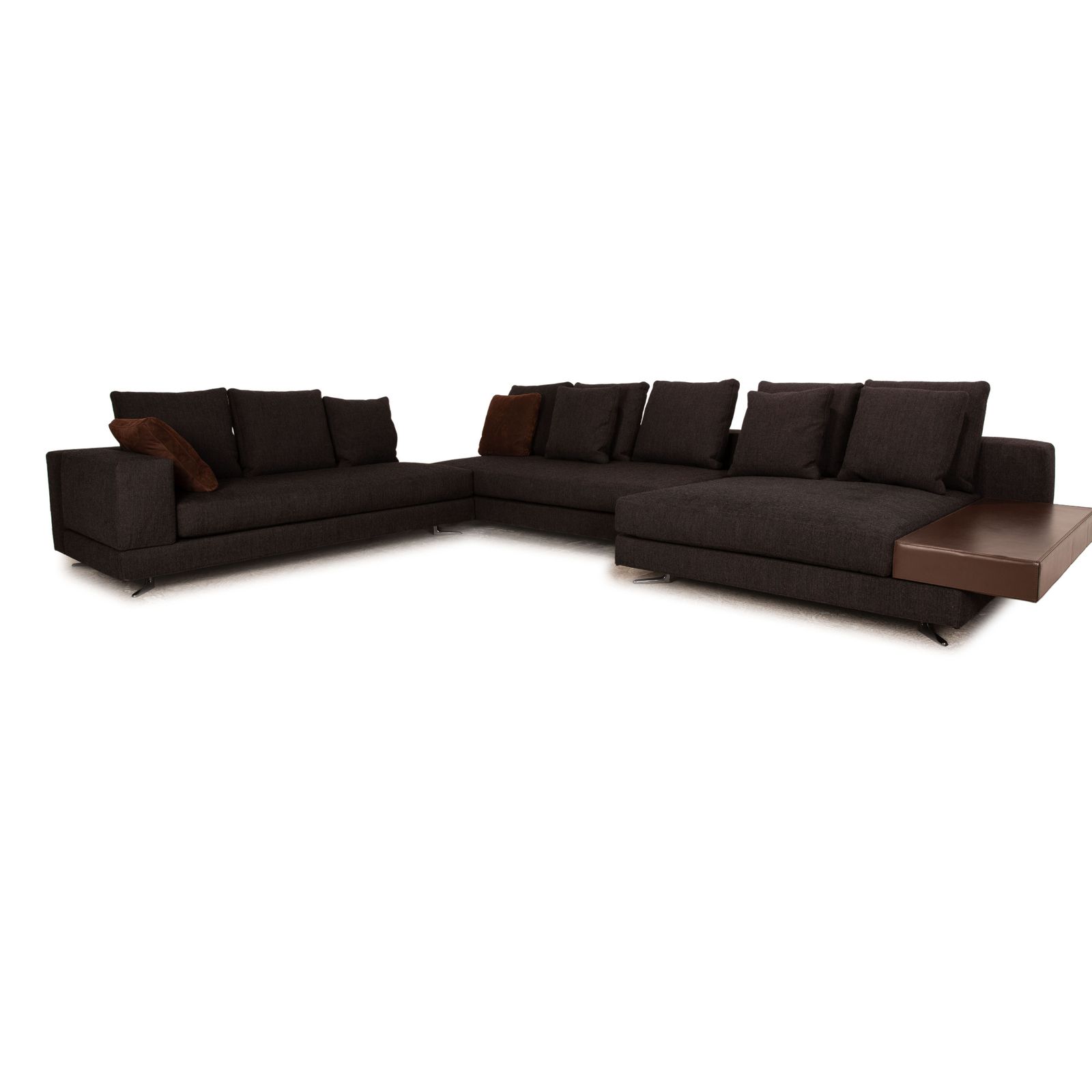 Minotti White Fabric Corner Sofa Grey