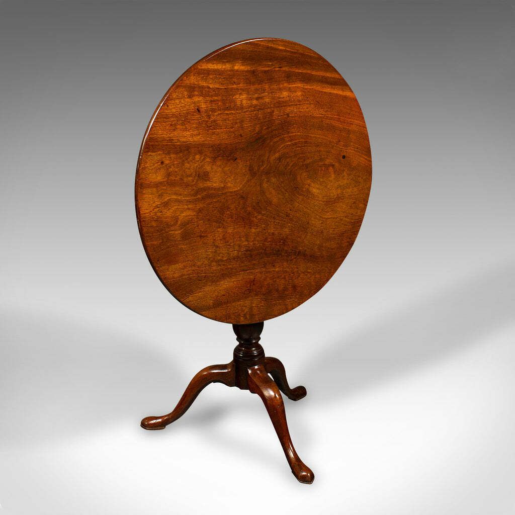Antique Tilt Top Table, English, Occasional, Birdcage Mount, Georgian, C.1750 photo furniture
