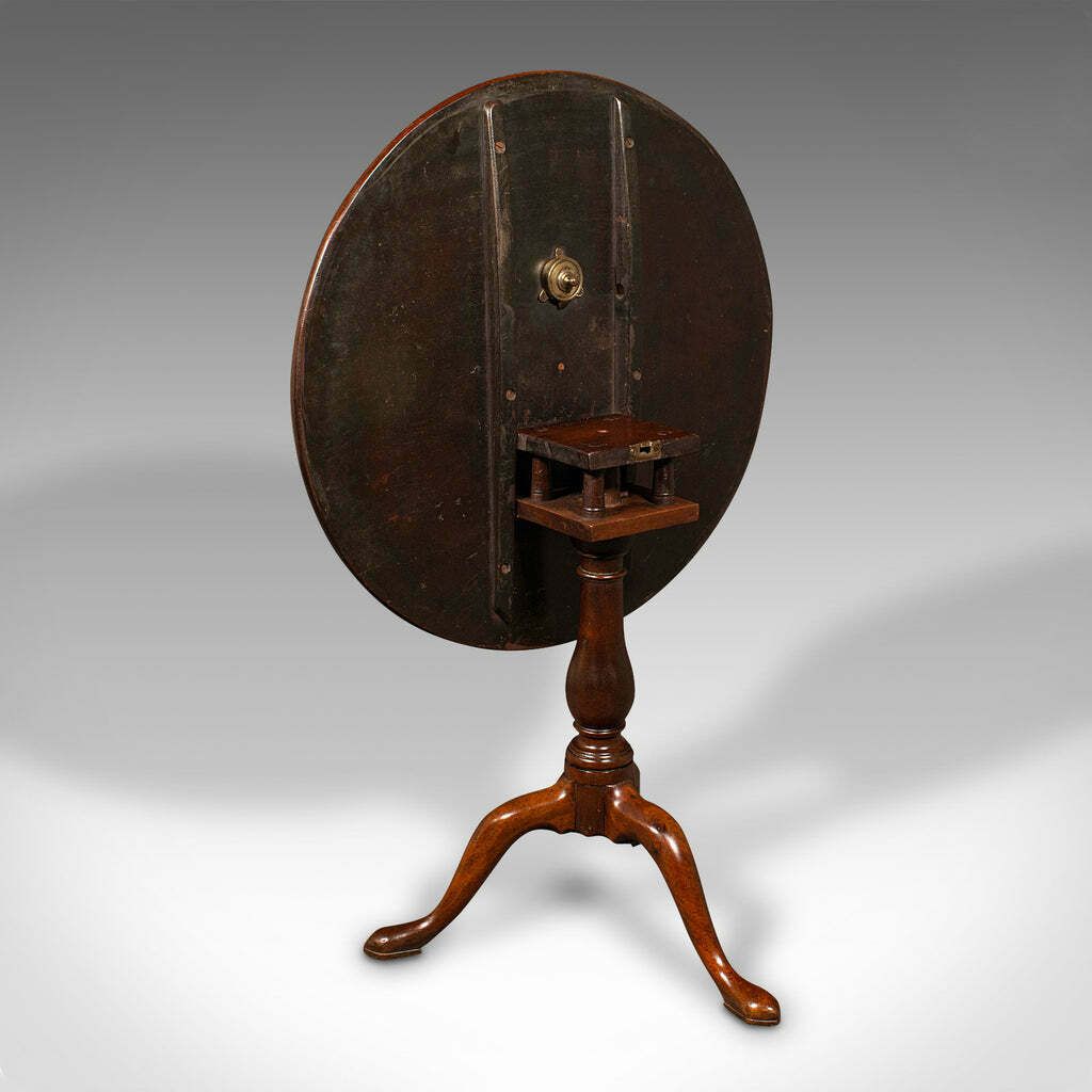 Antique Tilt Top Table, English, Occasional, Birdcage Mount, Georgian, C.1750 photo vintage