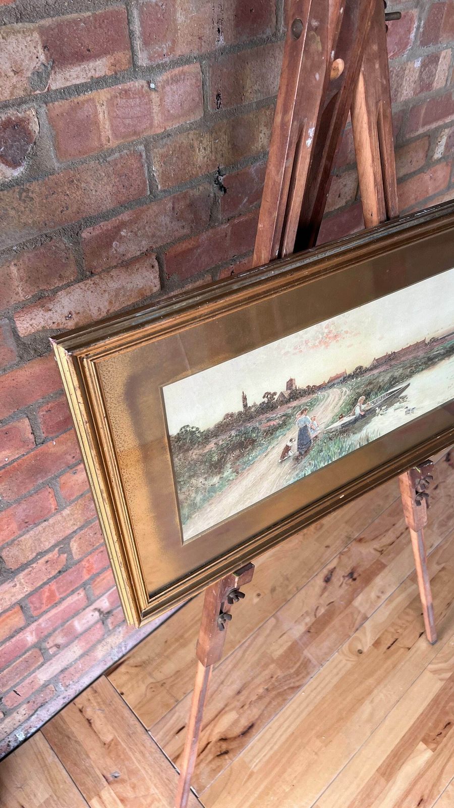 Impressive Quality Vintage Lithograph Of 1906 Thomas James Lloyd Countryside Landscape Painting photo vintage