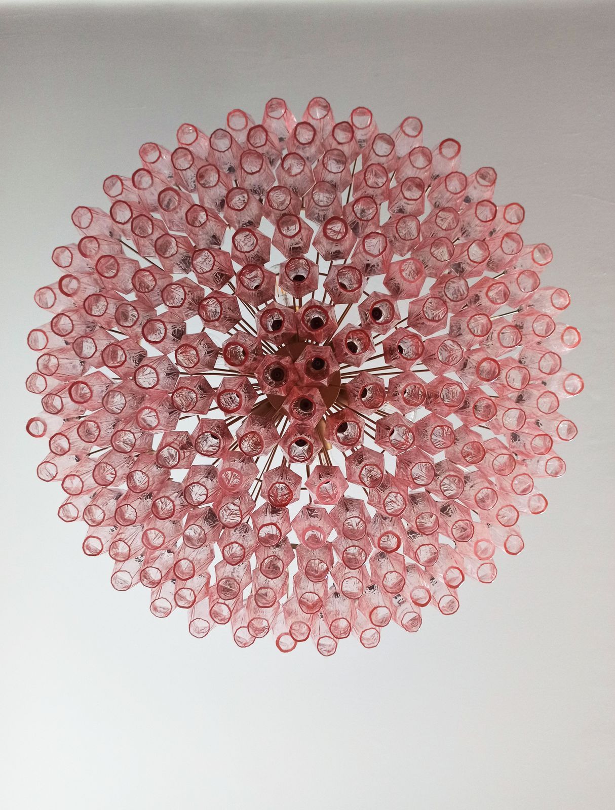 photo for sale Amazing Murano Glass Candelier   185 Pink Poliedri