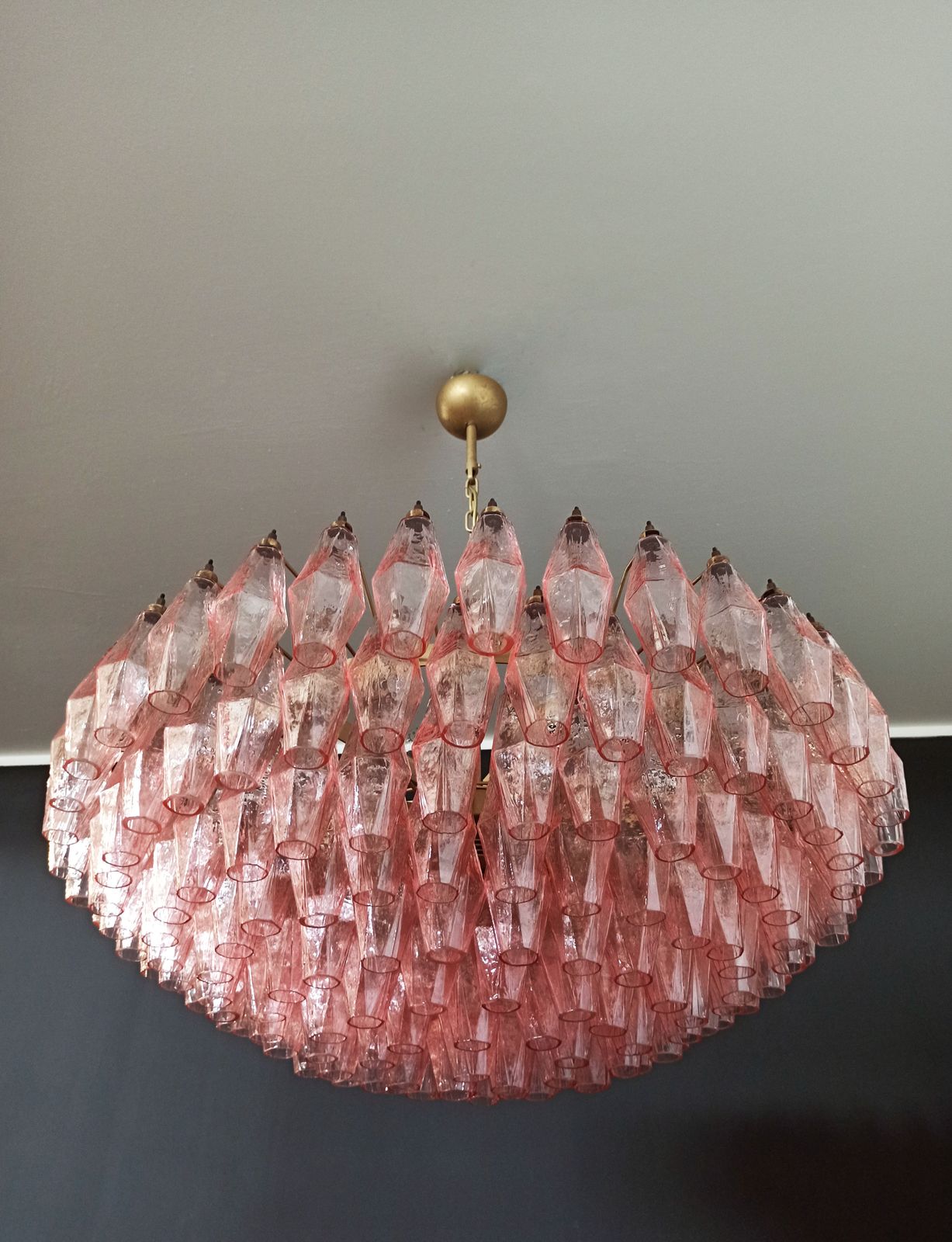 Amazing Murano Glass Candelier   185 Pink Poliedri
