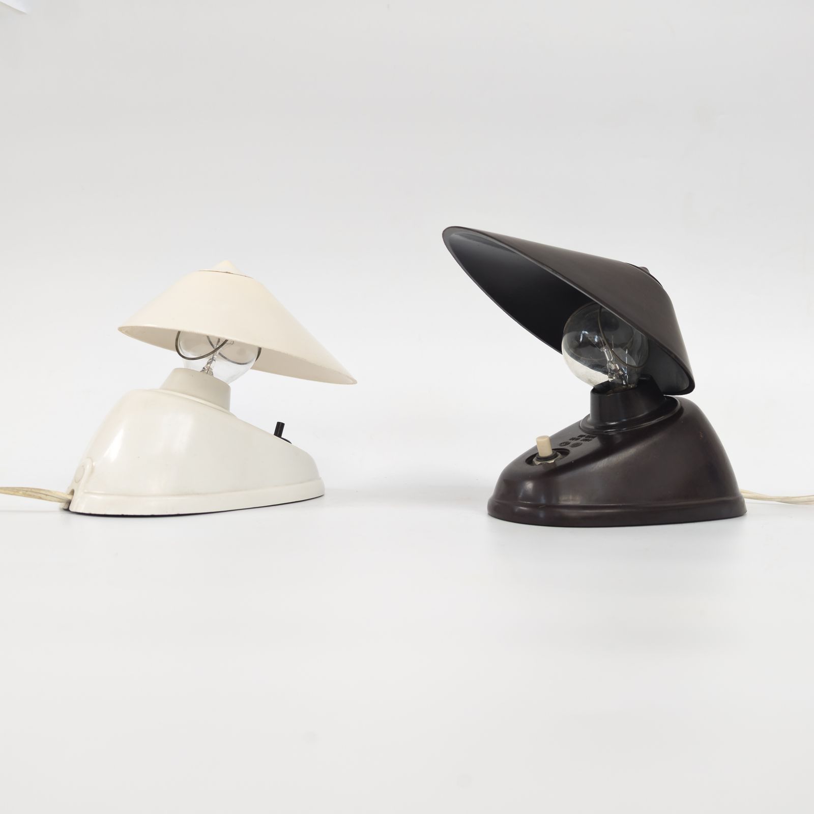 Pair Of Bauhaus Bakelite Table Or Wall Lights By Elektrosvit, 1950s photo for sale