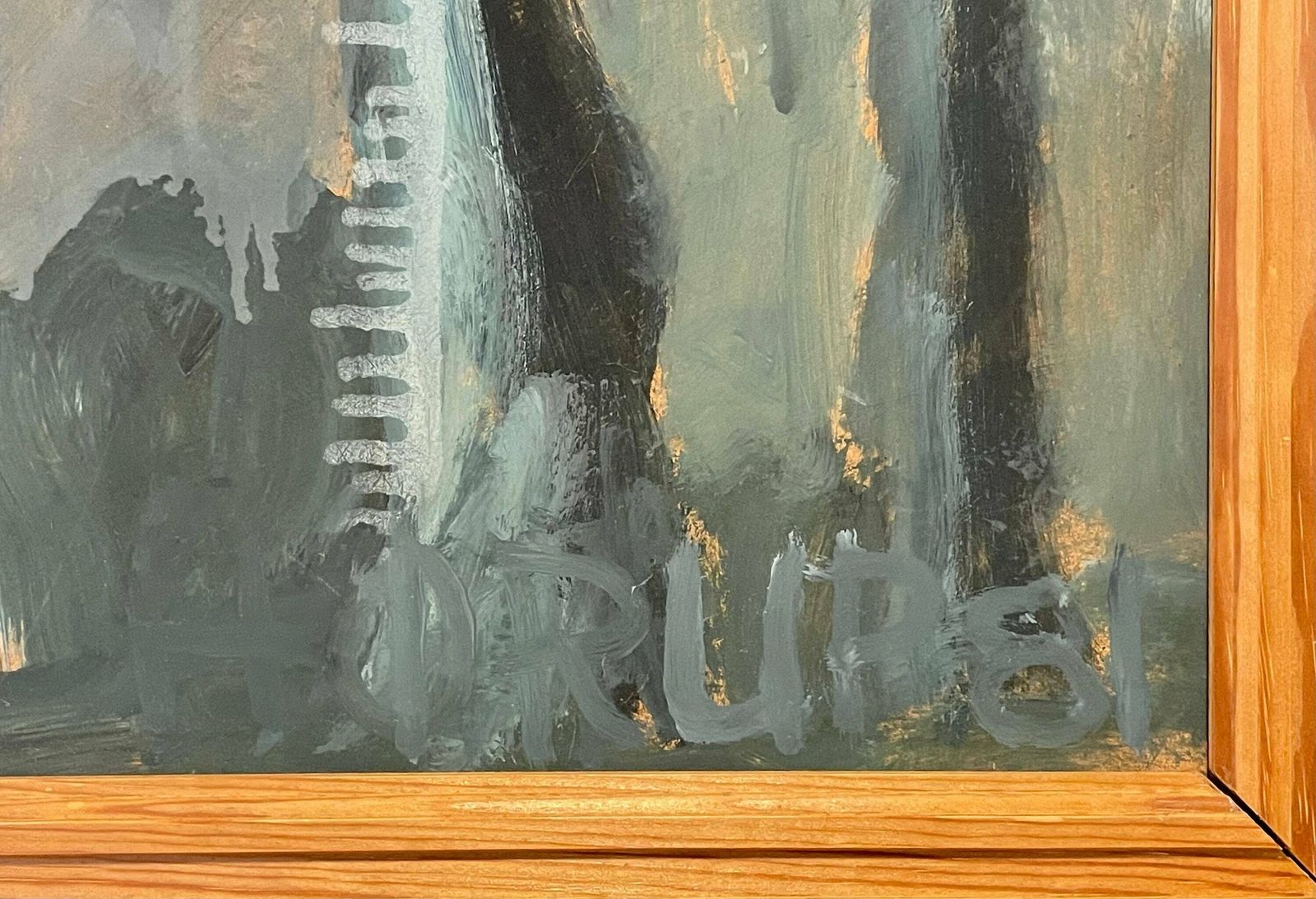 Original Danish Abstract Expressionist 1980s Oil Painting By Inge Hørup photo for sale