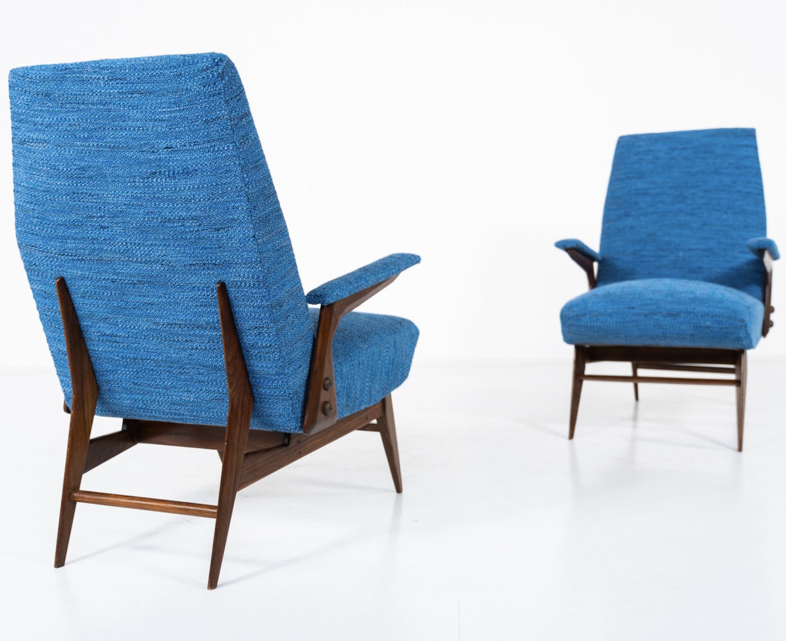 Mid Century Modern Pair Of Armchairs By Vittorio Dassi, Italy, 1960s – New Upholstery photo for sale