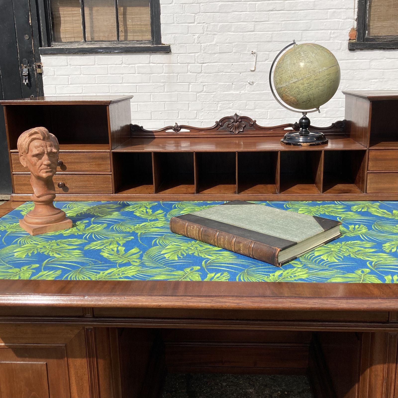 Italian Mahogany Pedestal Desk, Circa 1850 photo for sale