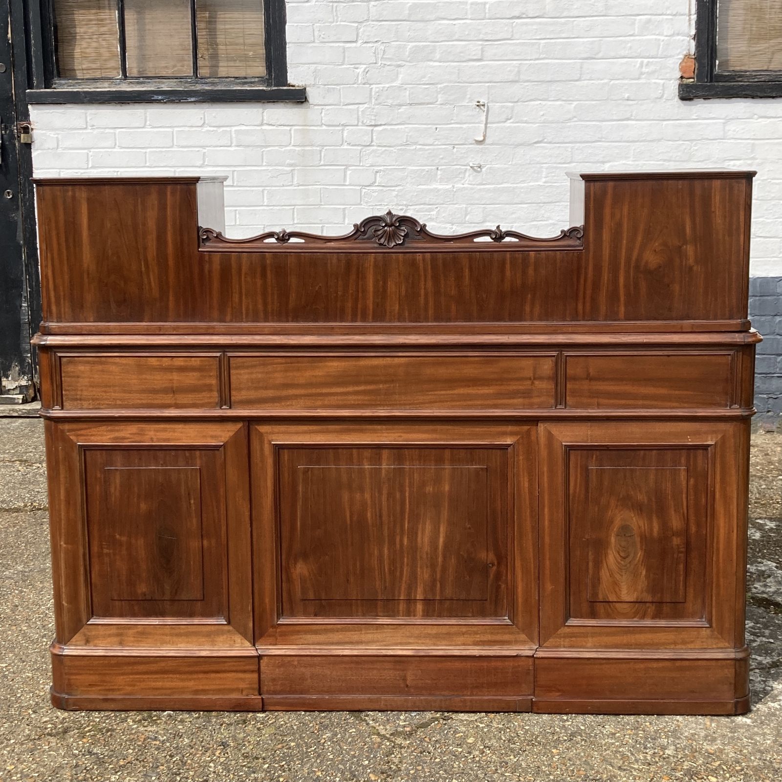 Furniture Italian Mahogany Pedestal Desk, Circa 1850 photo