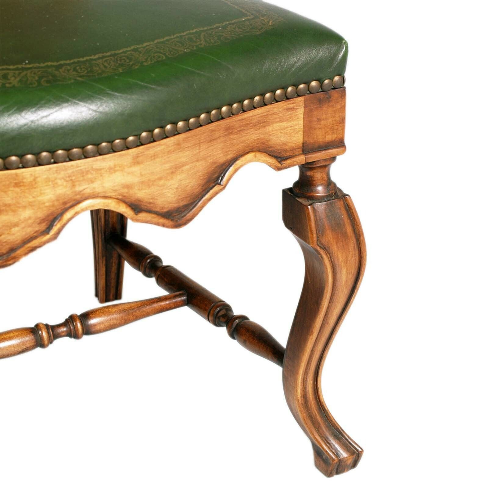Eight Venetian Chippendale Palladian Chairs, In Walnut, Vienna Straw, Leather photo Furniture