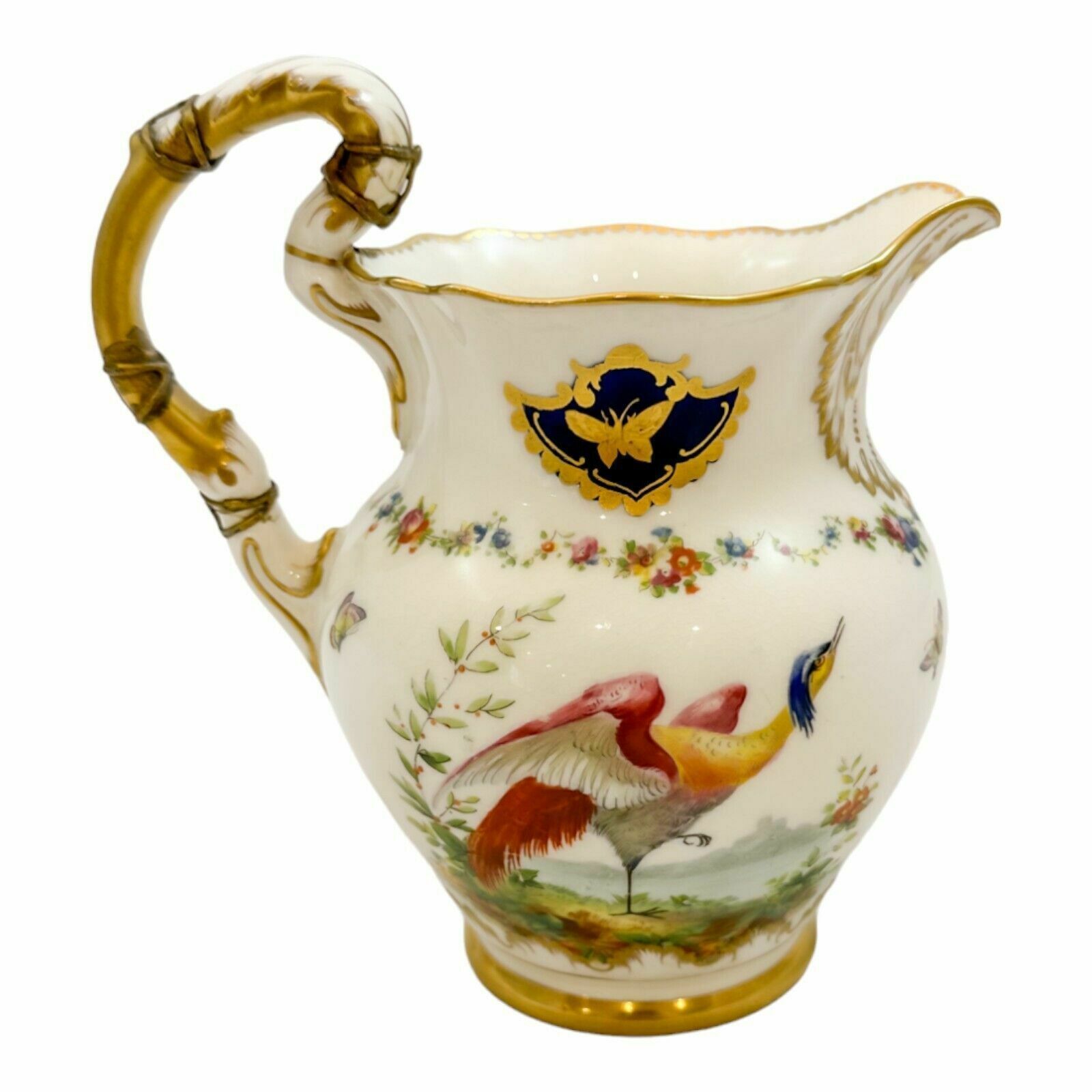 Antique Edwardian Royal Doulton Soft Paste Porcelain Bird Of Paradise Jug / Ewer photo for sale